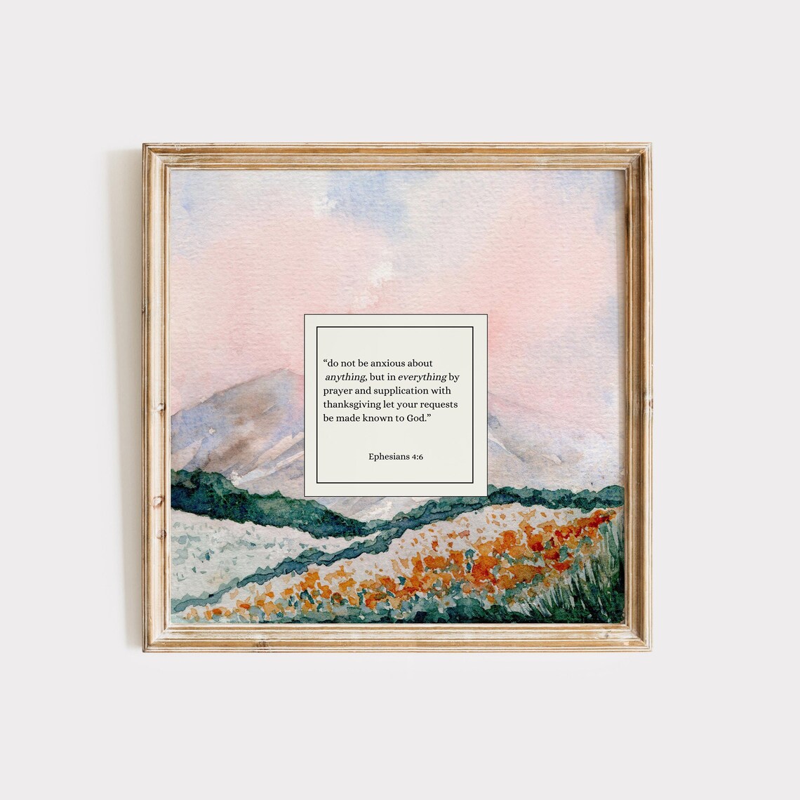 Do Not Be Anxious Scripture, Thin Line Art Print - Image 2