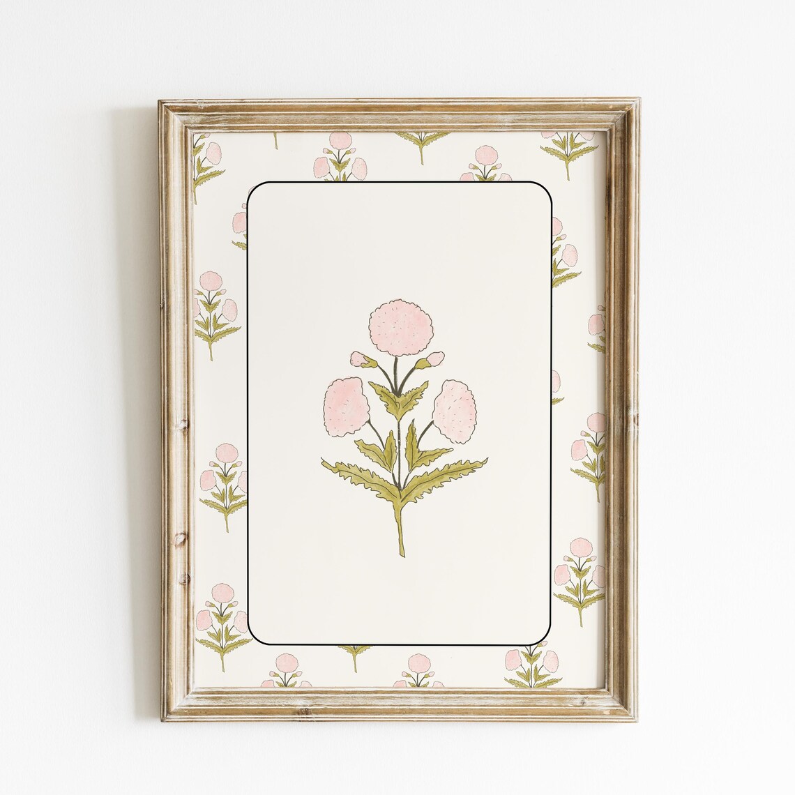 Pink Dahlia Vintage Floral Framed Botanical Art Nursery Poster - Image 2
