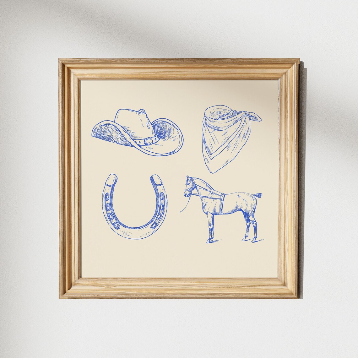 Western Vintage Square Art Print, Cowboy Decor - Image 2