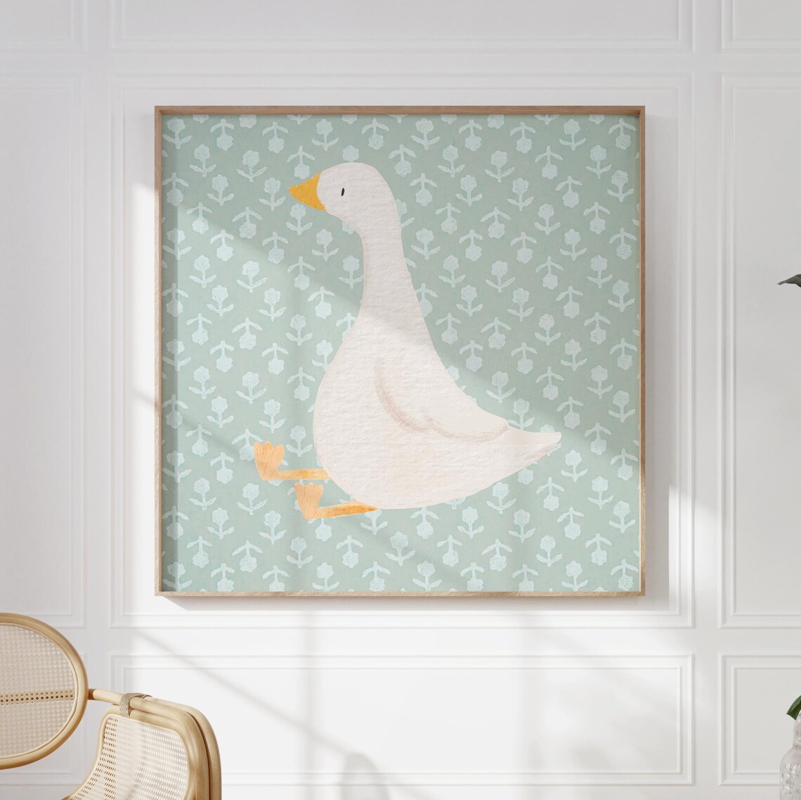 Sea Blue Sitting Duck Art Print, Nursery Decor - Image 5