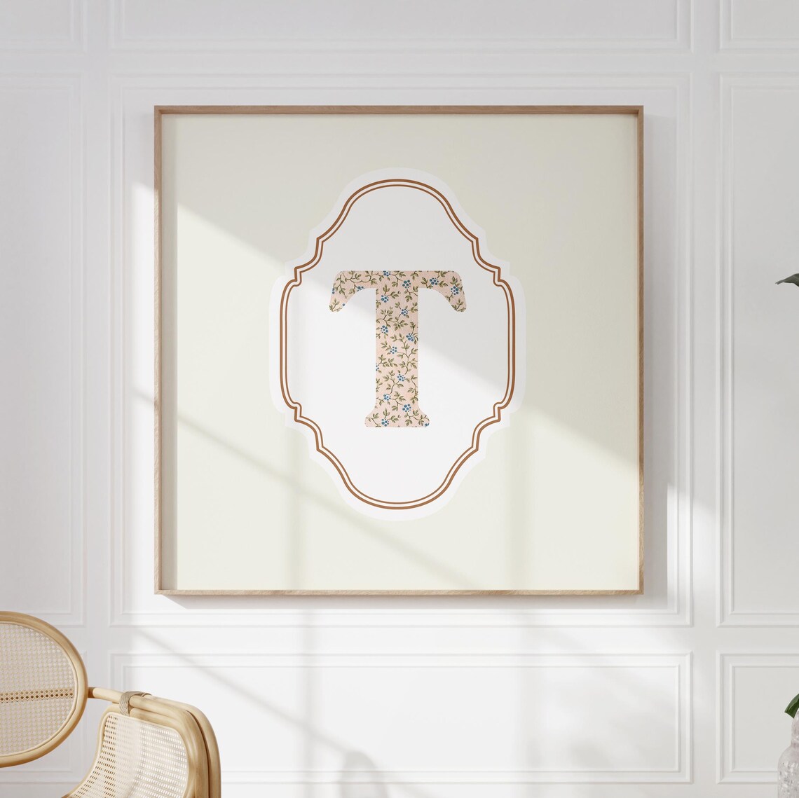 T Square Initial Personalized Gift, Watercolor Art Print - Image 5