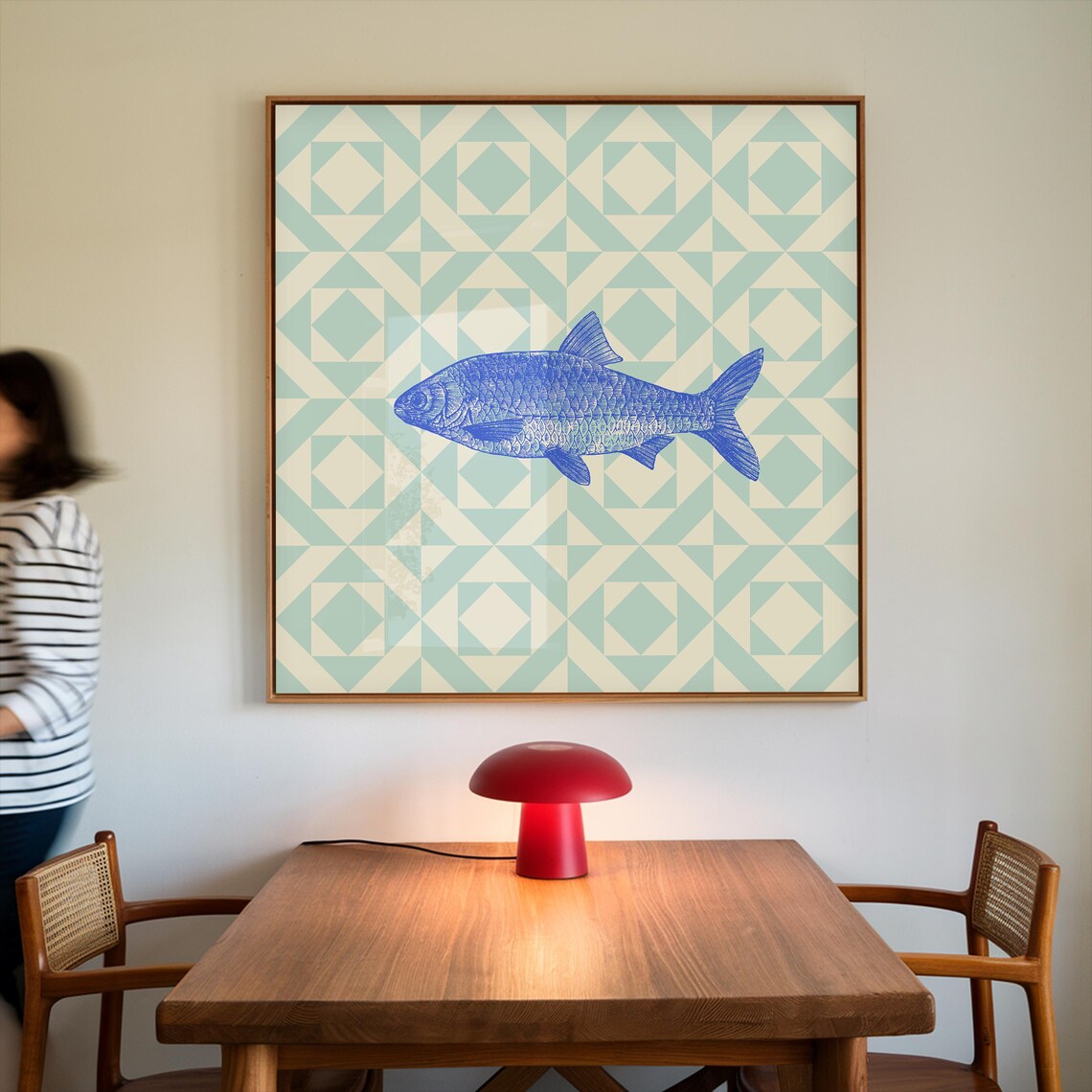 Quilted Fish Fun, Cottage Nursery Decor - Image 2