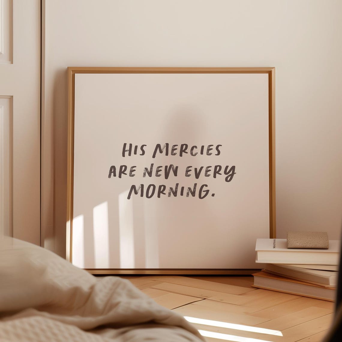 His Mercies Are New Every Morning Charcoal Script Minimal Poster - Image 2