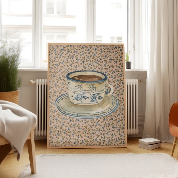 Coffee With Grandma Vintage Cottagecore Art Print