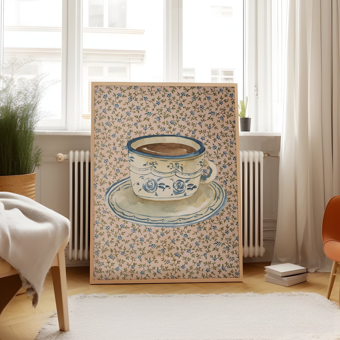 Coffee With Grandma Vintage Cottagecore Art Print