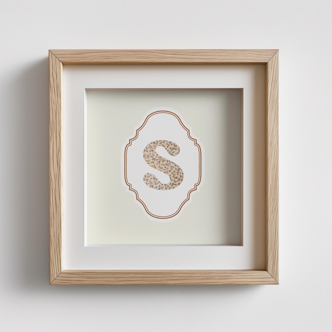 S Square Initial Personalized Watercolor Gift - Image 3