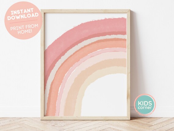 Rainbow Wall Art, Pink Rainbow Nursery Decor