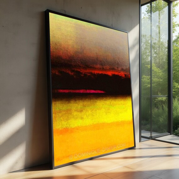 Abstract Sunset Art Print, Modern Color Field