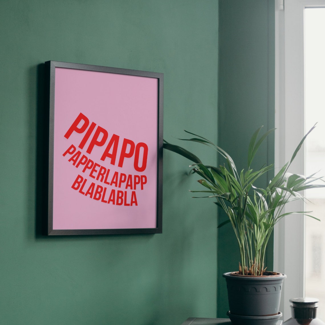 Pipapo Papperlapapp Blablabla German Funny Quote Red Pink Poster - Image 4