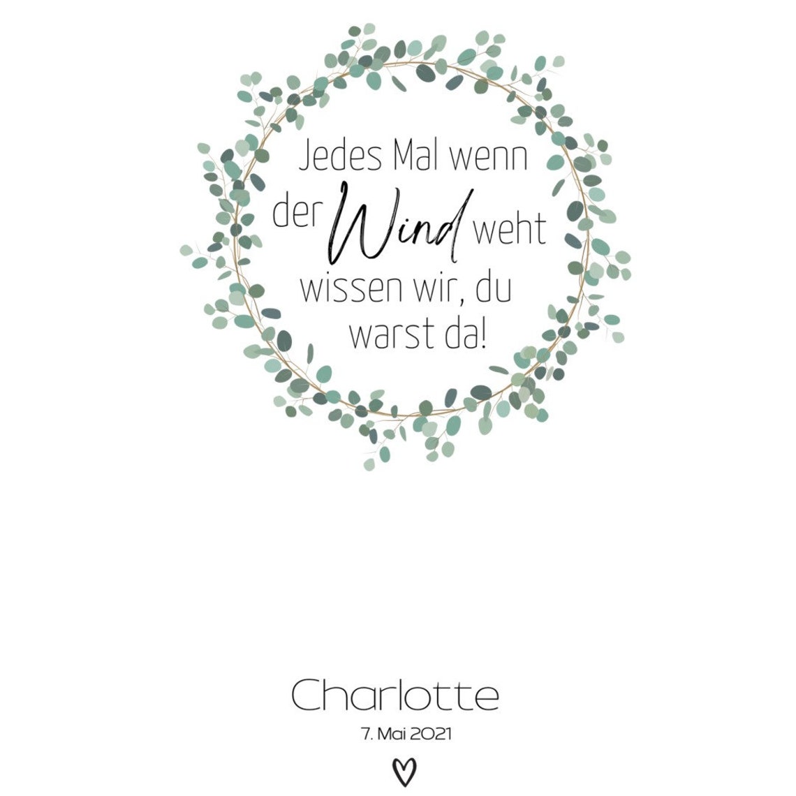 Personalized Memorial Poster for Child Loss with Eucalyptus Wreath - Image 4