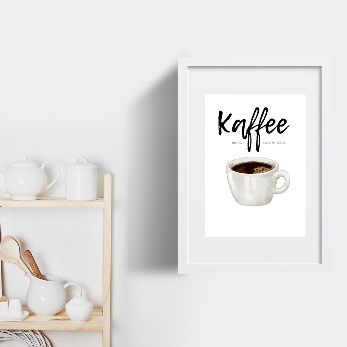 Coffee Quote Poster with Watercolor Cup for Kitchen Wall Decor - Image 3