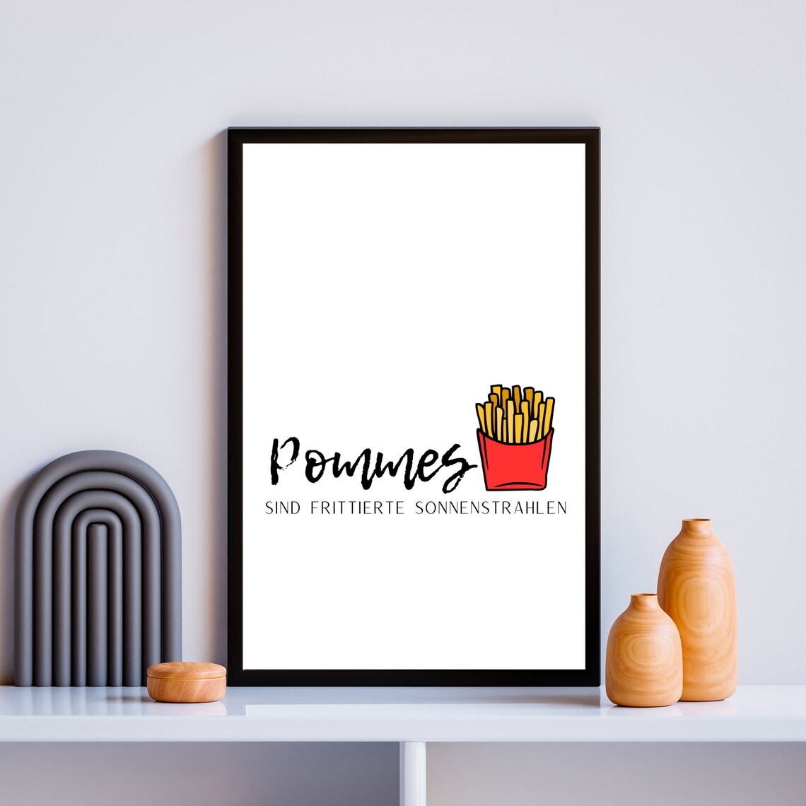 French Fries Kitchen Decor Funny Wall Art Print - Image 2