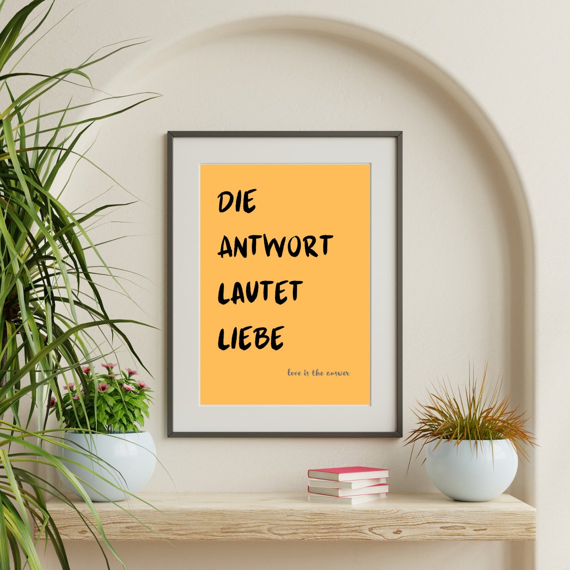 Colored Poster The Answer Is Love Wall Art Positive Message Custom Posters Love Quote Home Decor - Image 3