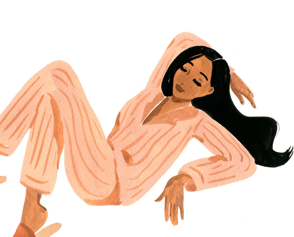 Lounging Woman Bedroom Art Print, Sabina Fenn - Image 2