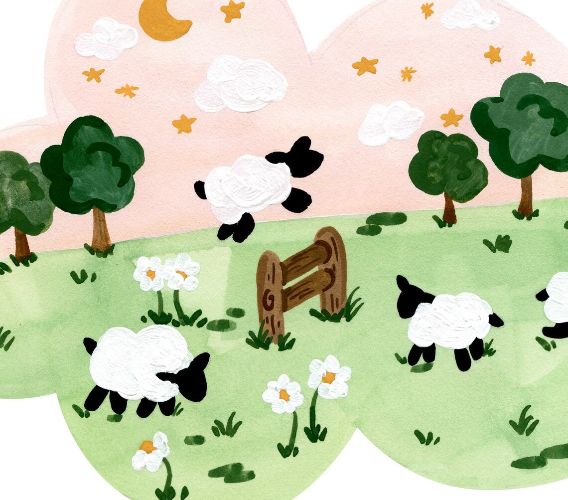 Counting Sheep Art Print, Nursery Animal Decor - Image 4