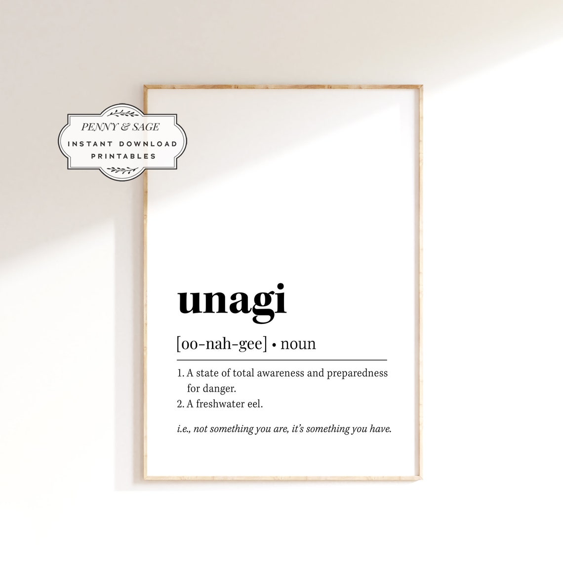 Unagi Definition Poster Friends TV Show Dictionary Quote Typography