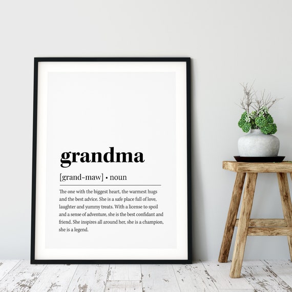 Grandma Definition Wall Art Grandma Quote Decor Wall Art Gift For Grandmother Wall Art
