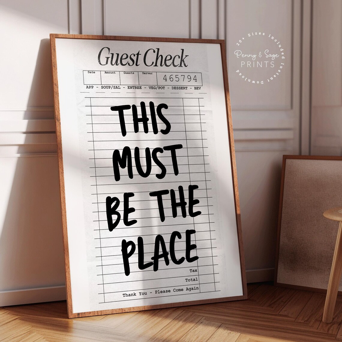 Guest Check This Must Be The Place Retro Quote Art Print - Image 2