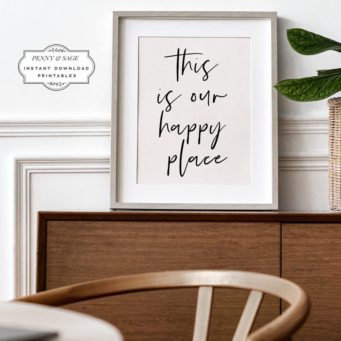 This Is Our Happy Place Poster Script Typography Home Quote Decor - Image 2