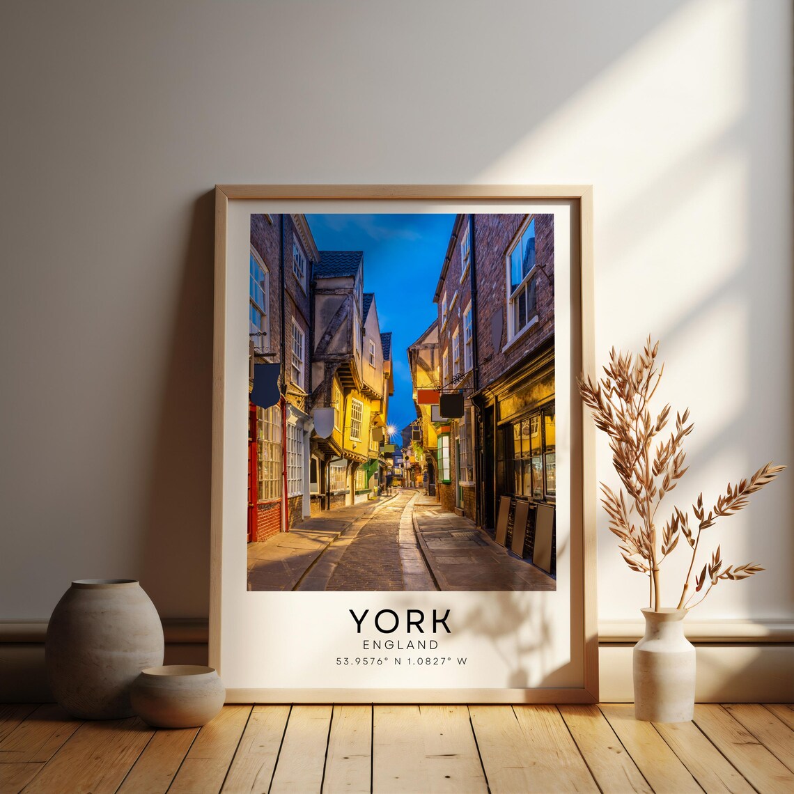 York The Shambles England Medieval Cobblestone Street Travel Poster