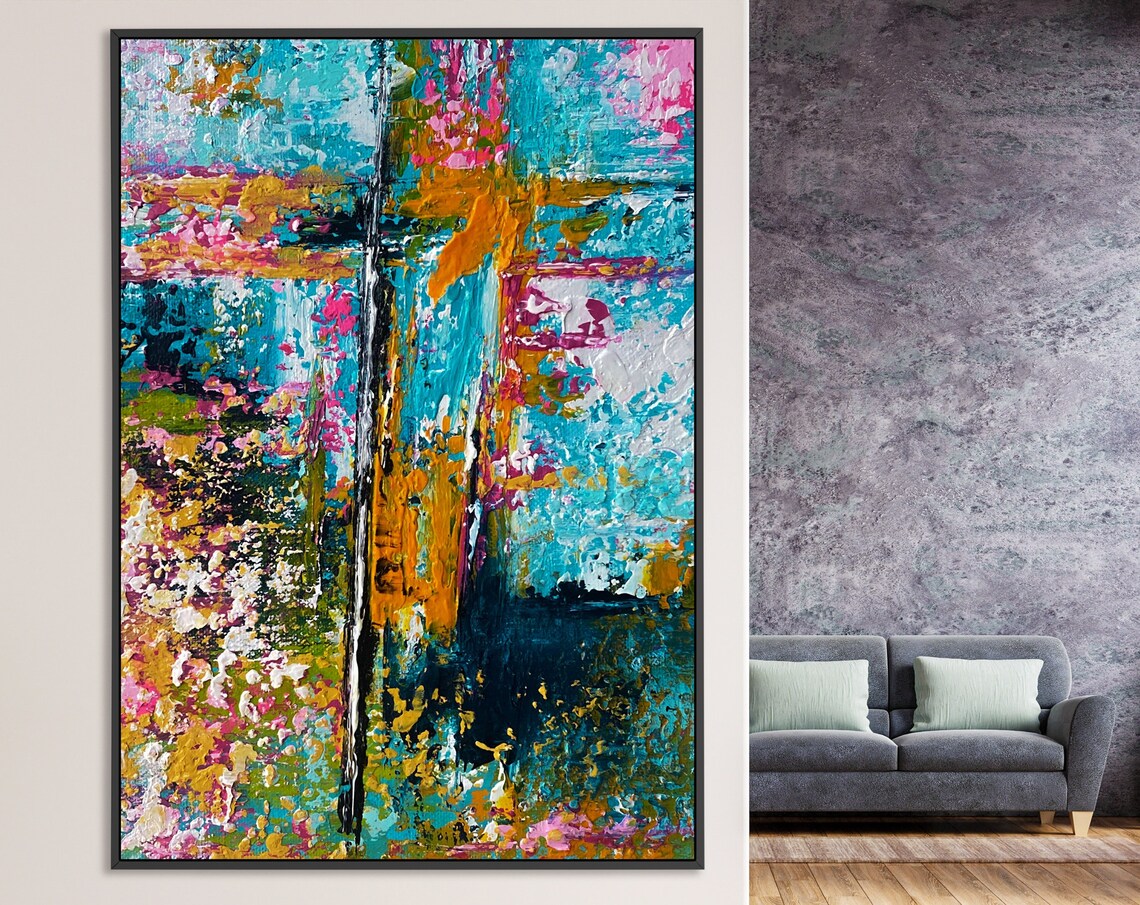 Abstract Painting Art Print, Palette Knife Strokes