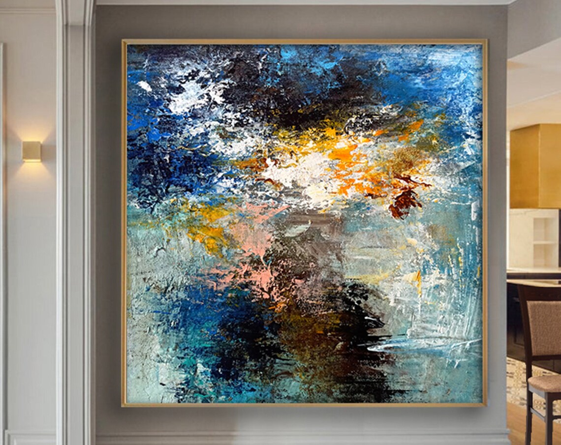 Blue Abstract Painting, Large Abstract Art Print