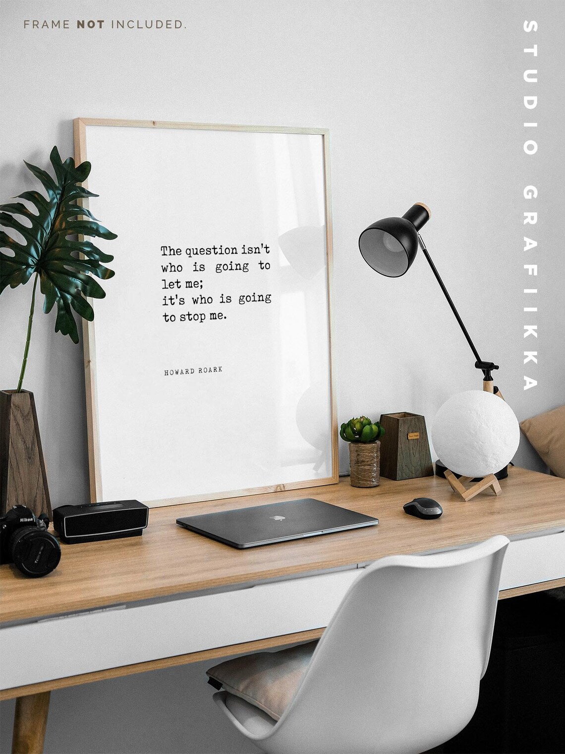 Howard Roark Who Is Going to Stop Me Minimalist Quote Art Print - Image 3