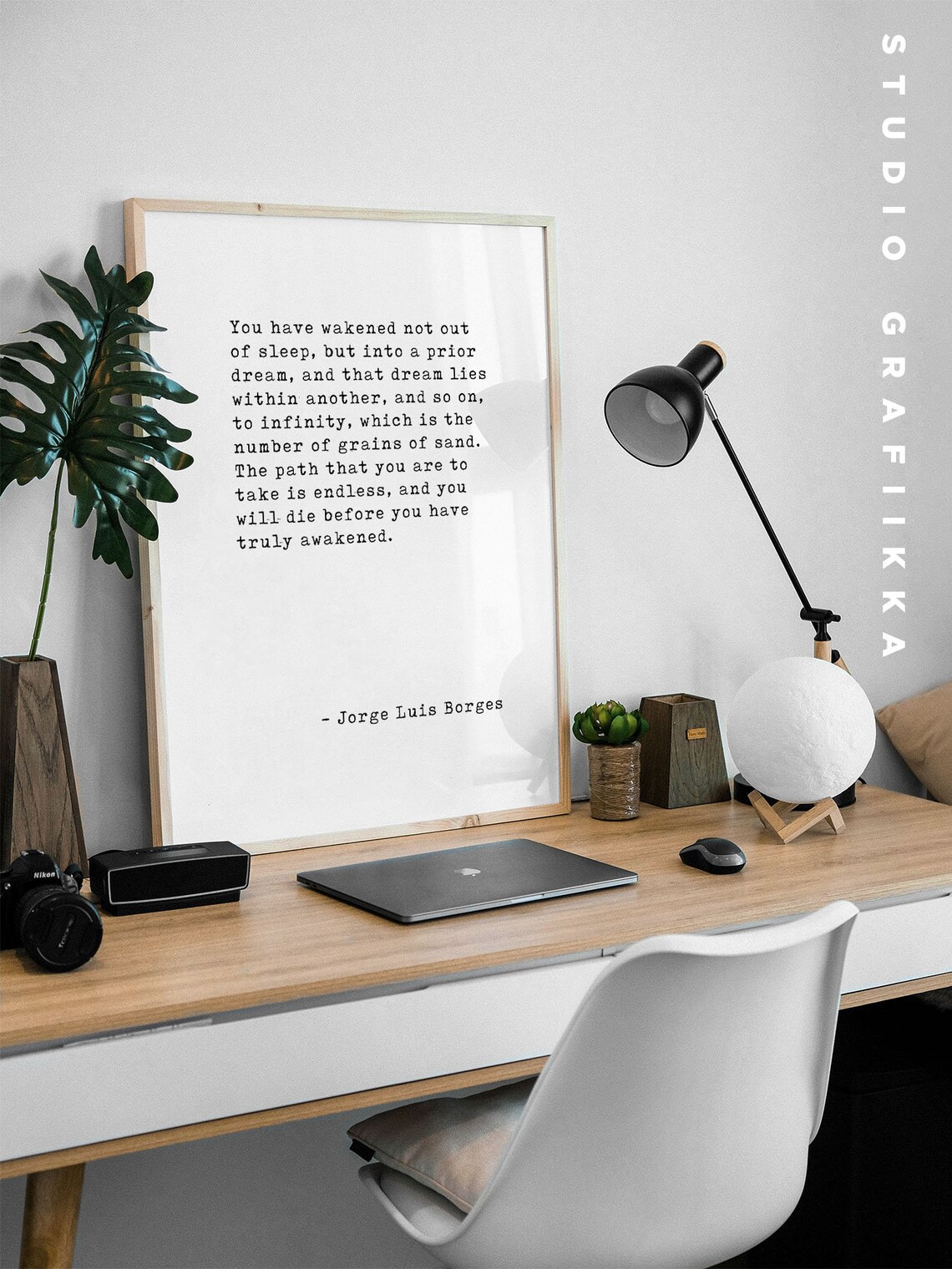 You Have Wakened Not Out of Sleep Jorge Luis Borges Quote Wall Art - Image 3