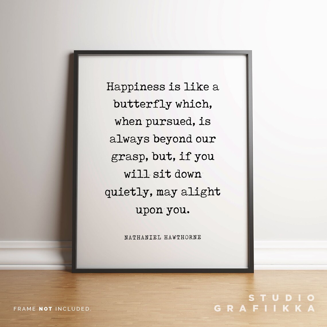 Happiness Is Like A Butterfly Quote, Literary Poster - Image 3