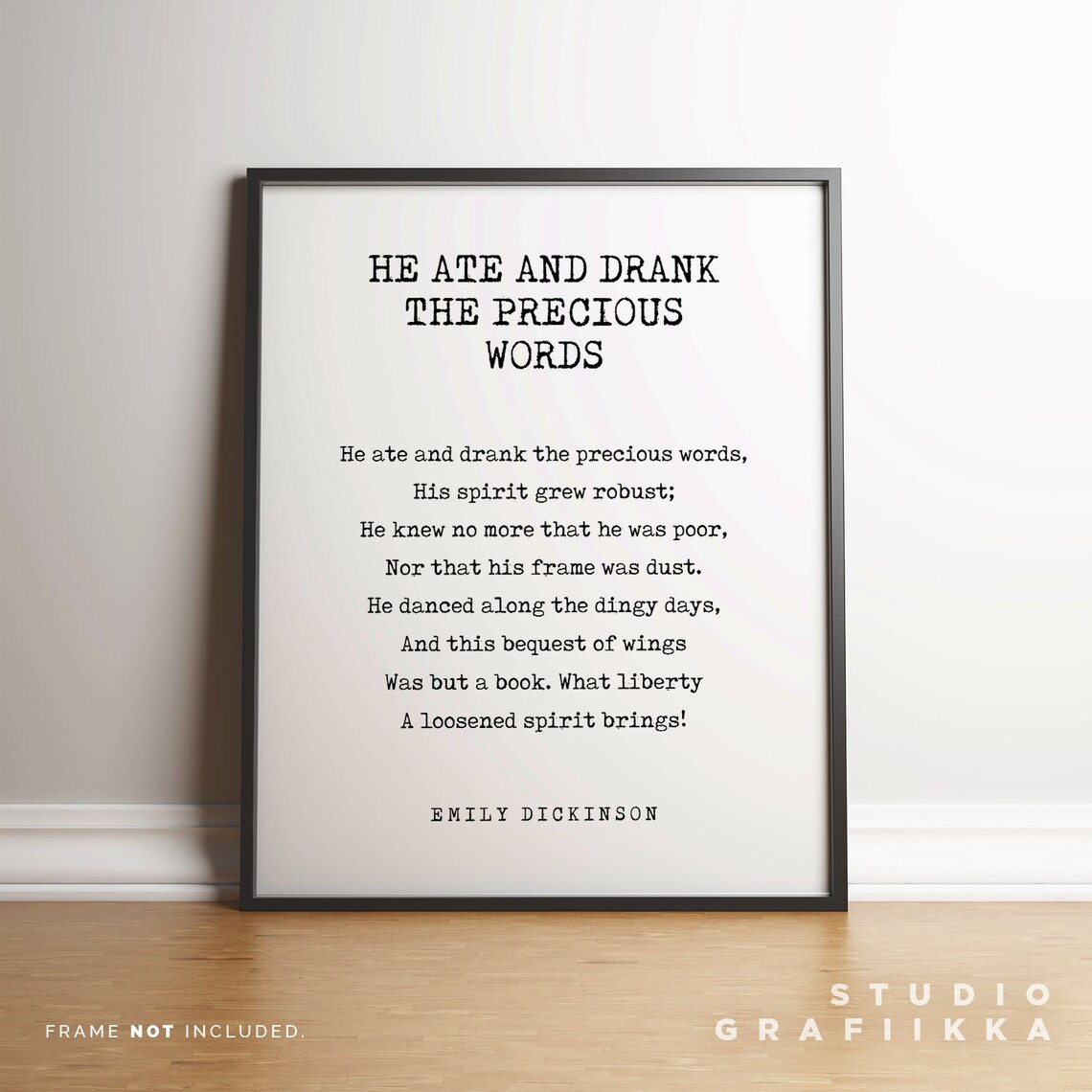 Emily Dickinson He Ate And Drank The Precious Words Poem Print - Image 3