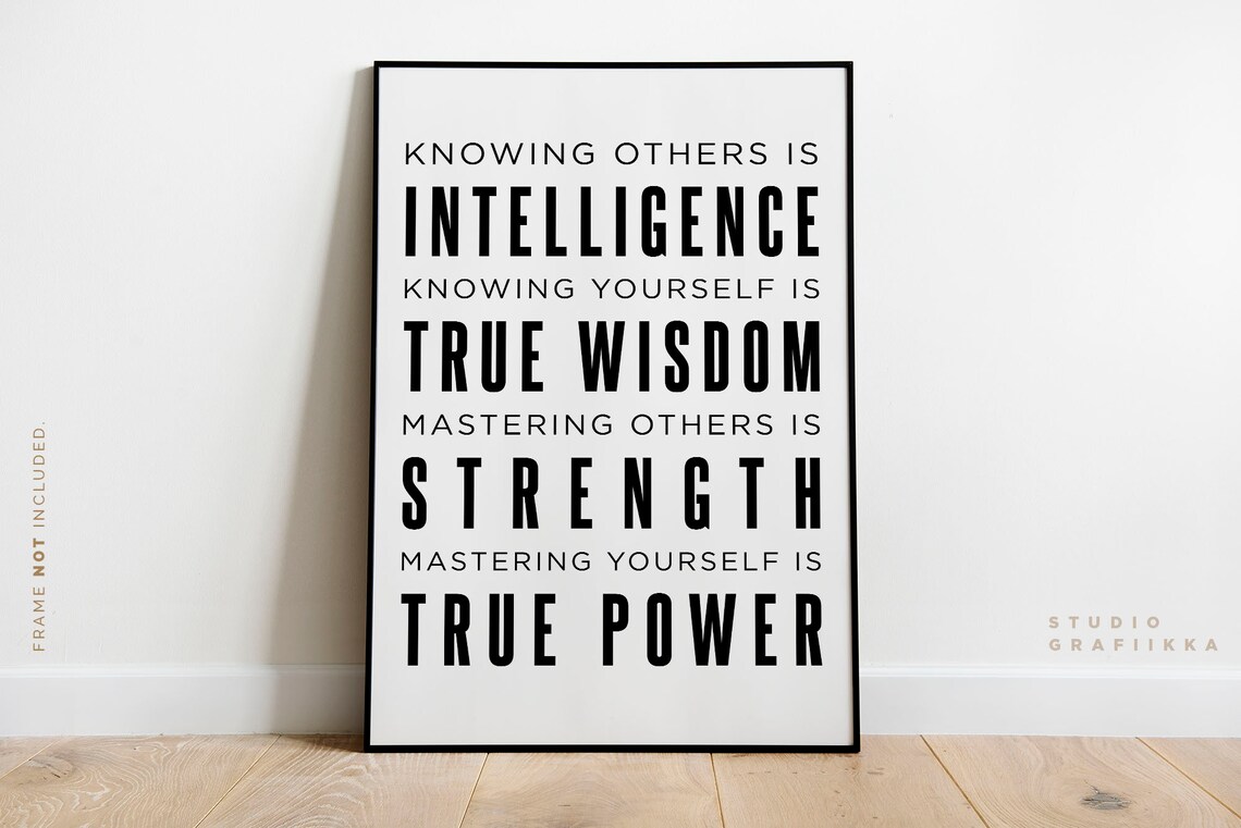 Knowing Others Is Intelligence True Wisdom Bold Typography Quote Poster - Image 2