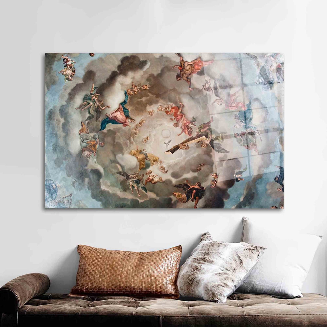 Baroque Angels Swirling Clouds Heavenly Ceiling Fresco Art Poster