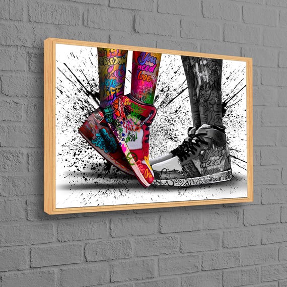Shoes Graffiti Love Custom Wall Hanging Art Print
