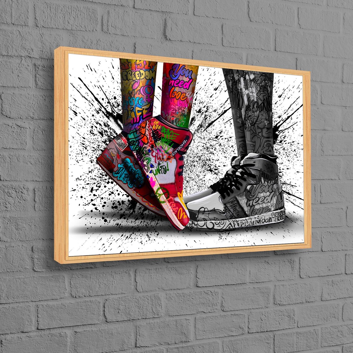Shoes Graffiti Love Custom Wall Hanging Art Print