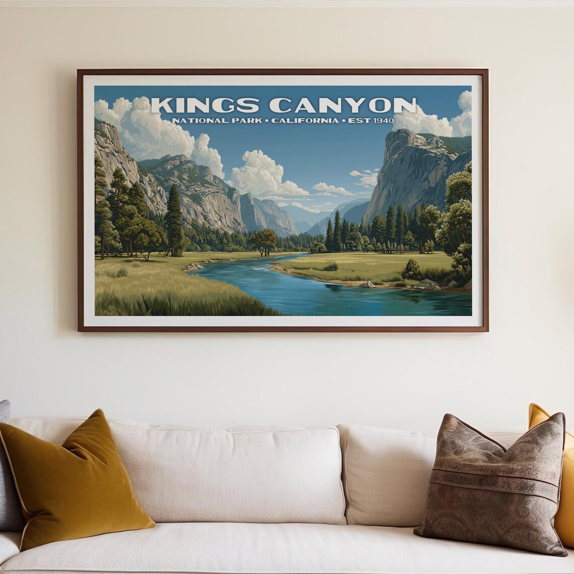 Kings Canyon National Park California Green Valley River Poster
