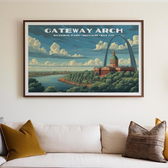 Gateway Arch National Park Missouri St Louis Vintage Art Poster