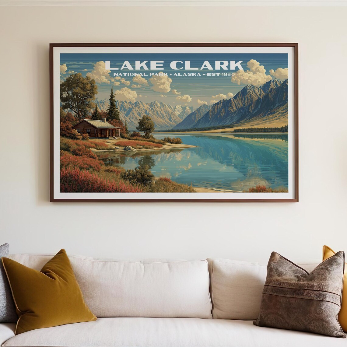 Lake Clark National Park Vintage Travel Poster