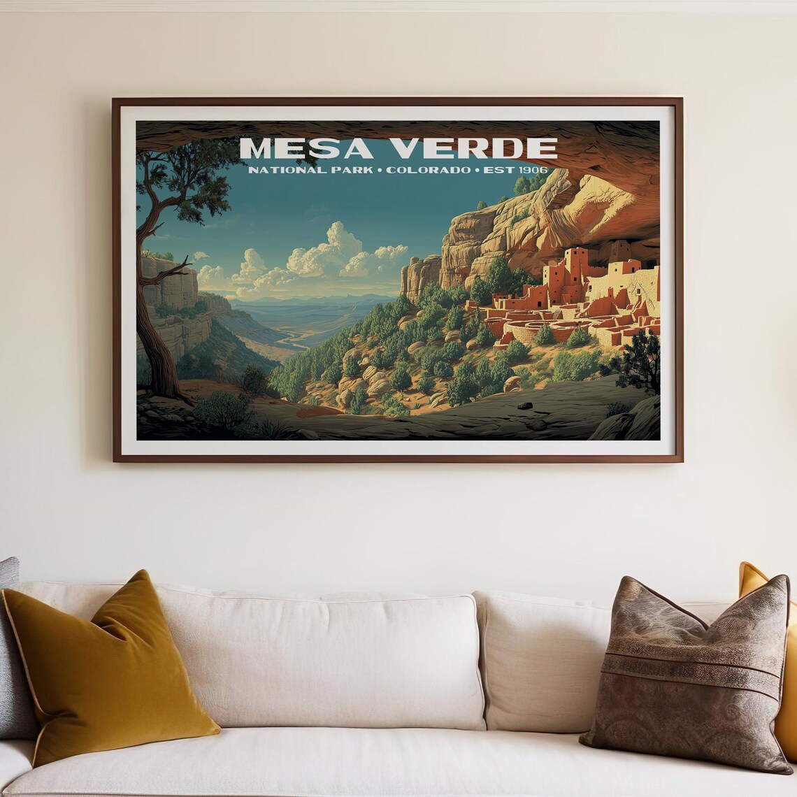 Mesa Verde National Park Vintage Poster, Landscape