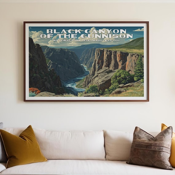 Black Canyon Of The Gunnison Colorado River Gorge Vintage Poster