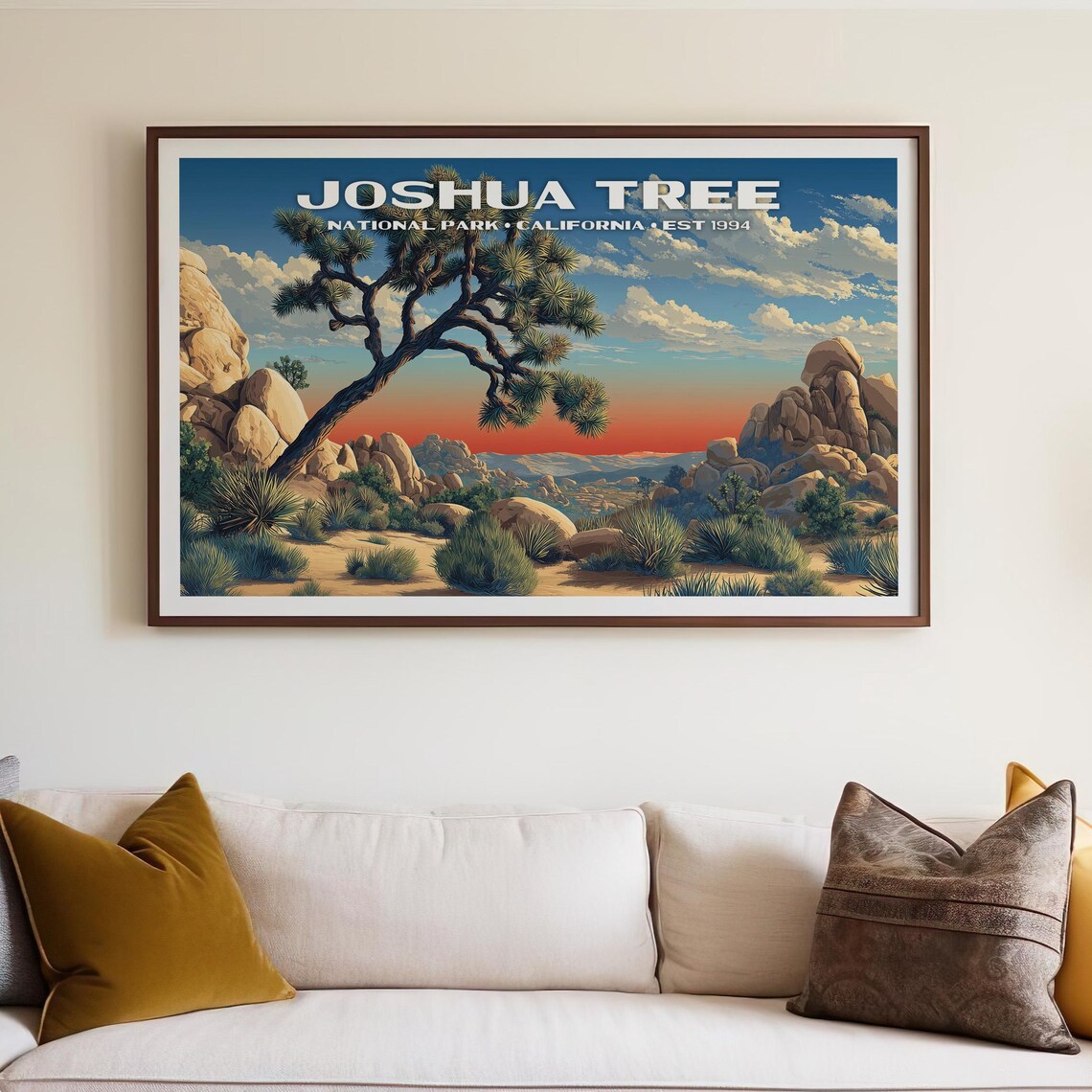 Joshua Tree National Park California Desert Sunset Scene Poster
