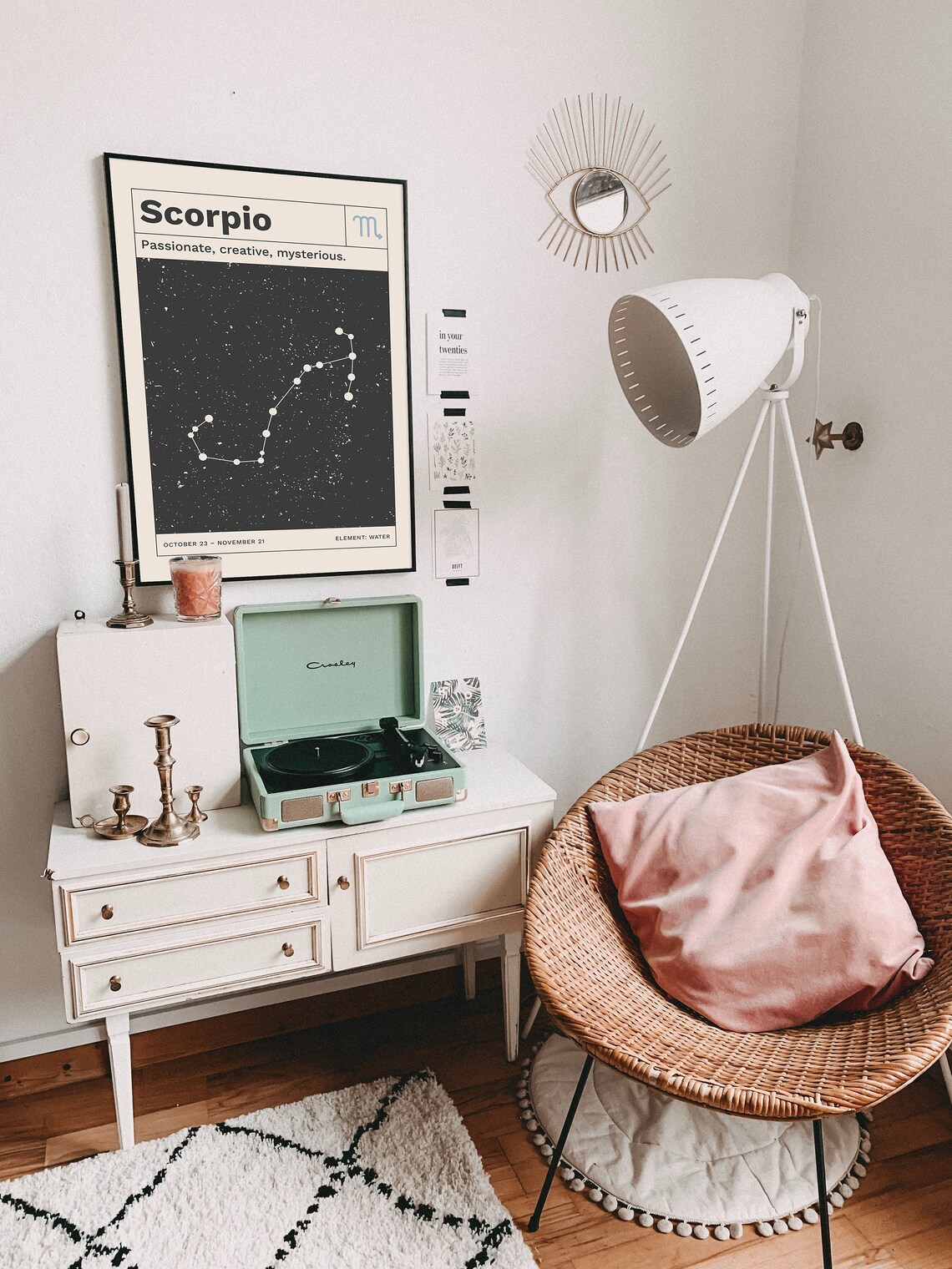 Scorpio Horoscope Retro Zodiac Art Print, Minimalist - Image 3