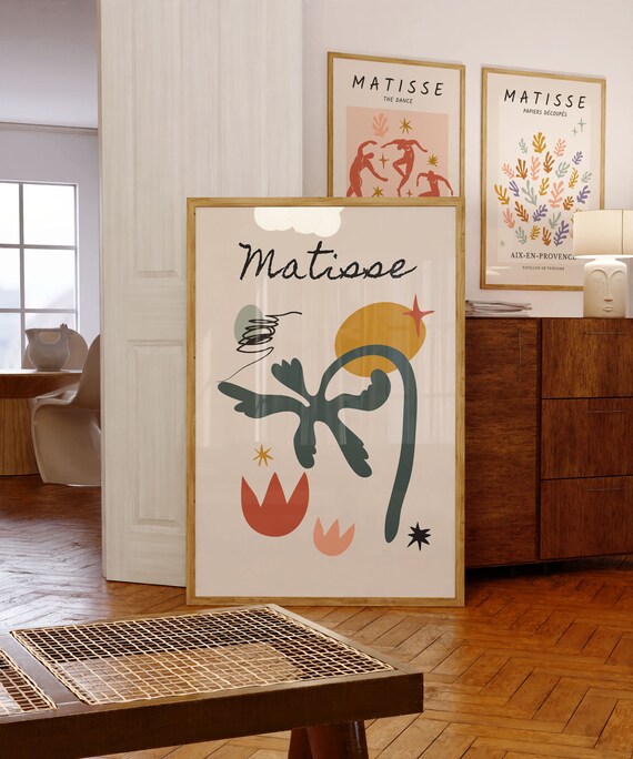 Henri Matisse Flower Print Cut Outs Exhibition Poster Abstract Colorful Wall Art Eclectic Quirky Wall Decor Instant