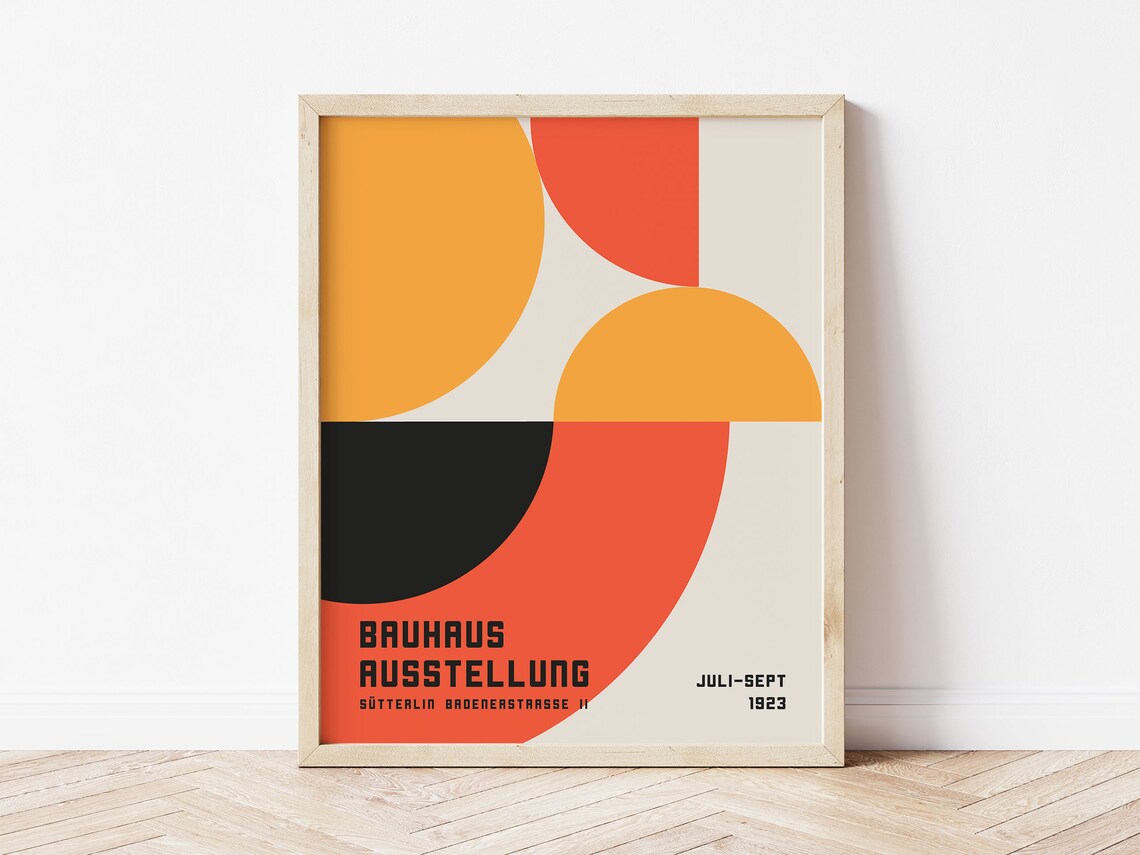Bauhaus Exhibition Poster, Retro Mid-Century Abstract Print - Image 2