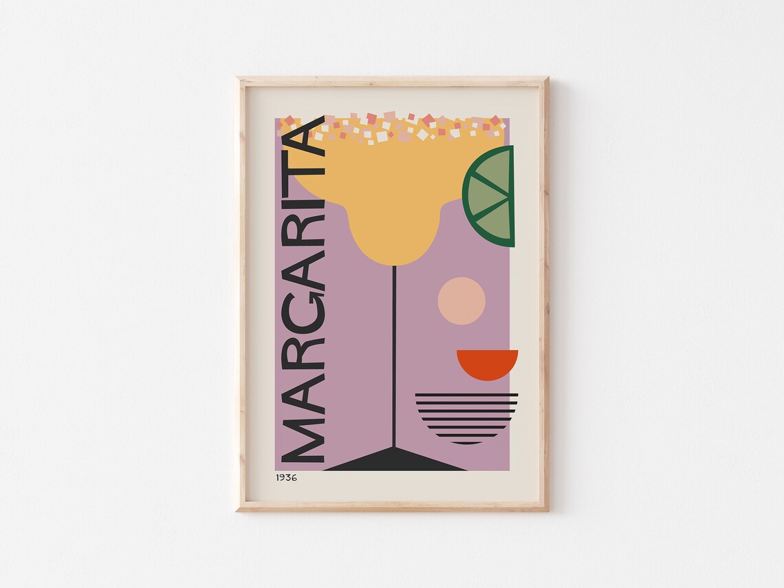 Margarita Cocktail Retro Mid-Century Bar Poster - Image 2