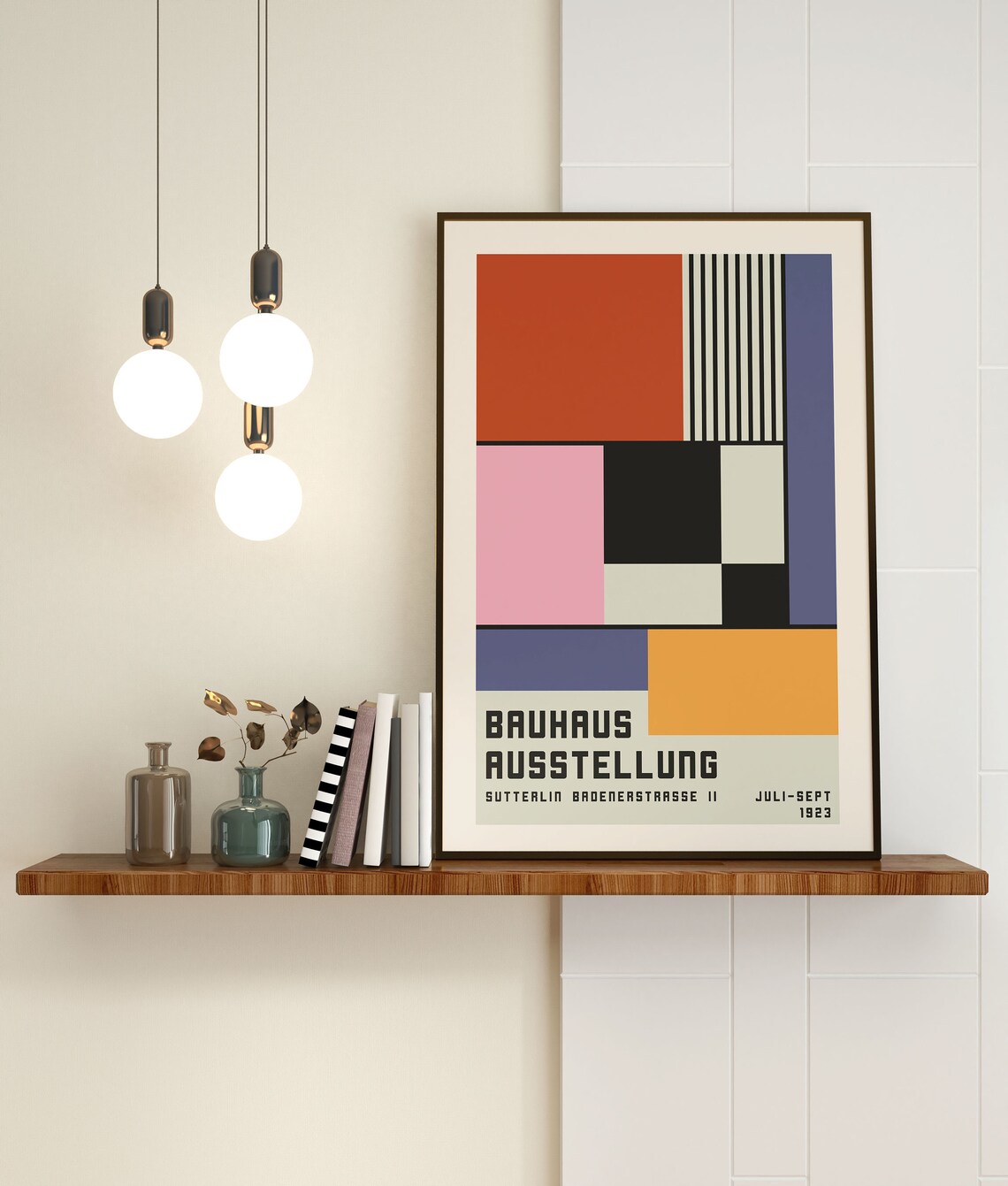 Bauhaus Exhibition Poster, Geometric Mid-Century Art Print - Image 2