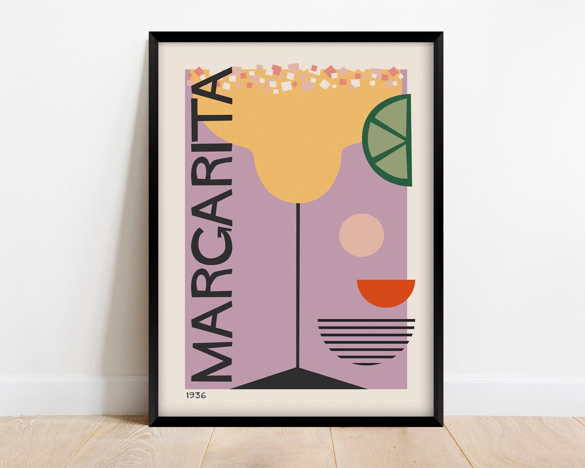 Margarita Cocktail Retro Mid-Century Bar Poster