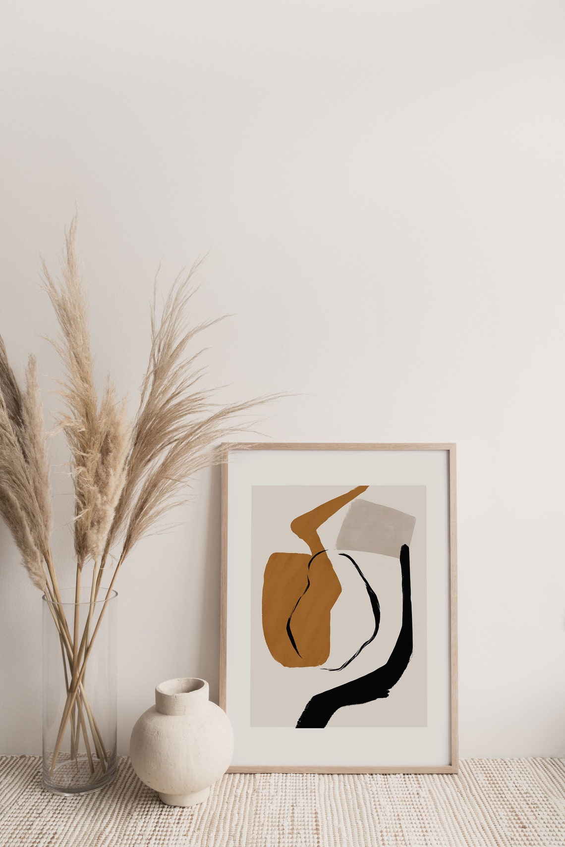 Warm Neutral Abstract Organic Shapes Modern Minimalist Wall Print - Image 3