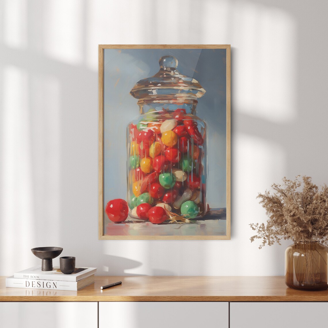 Glass Apothecary Jar Full of Colorful Christmas Candies Still Life Poster - Image 2