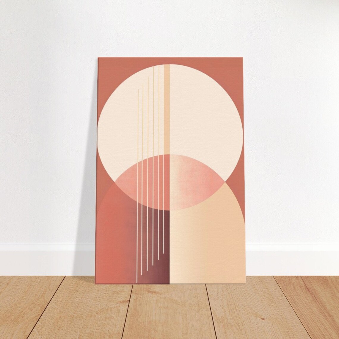 Mid-Century Modern Pink Geometric Design Art Print