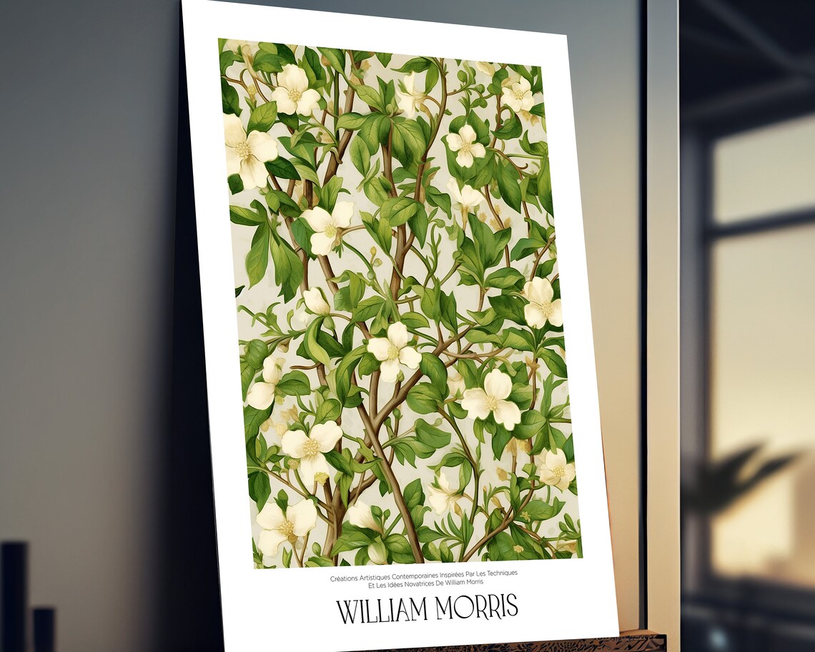 William Morris Floral Poster, Botanical Gallery Art Print